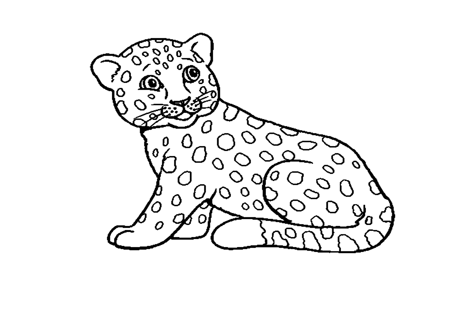 Cute Baby Leopard Coloring Page - Free Printable Coloring Pages