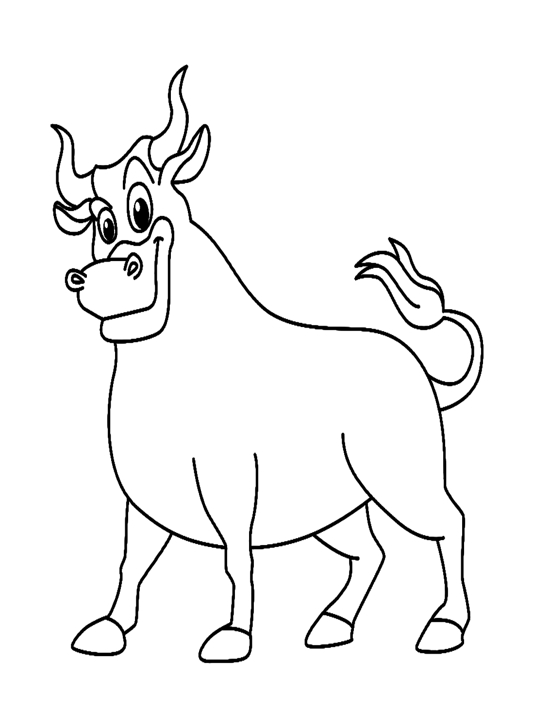 Personnage de dessin animé mignon de taureau de Bull