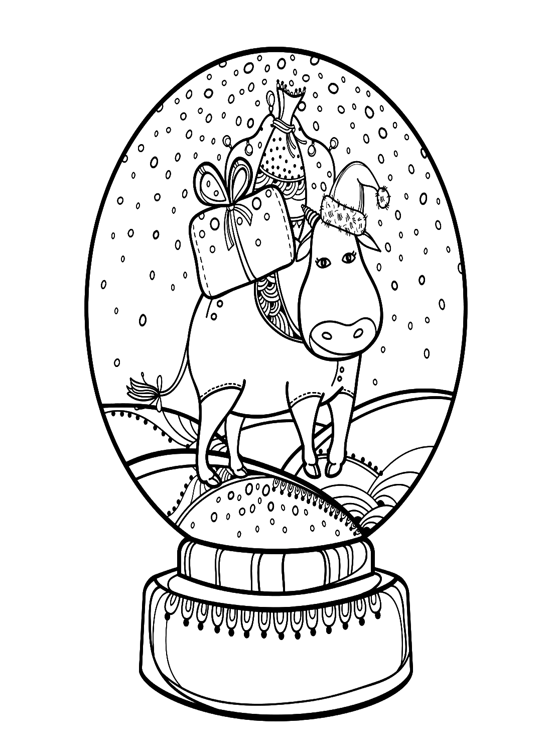 Joli taureau en boule de neige de Bull