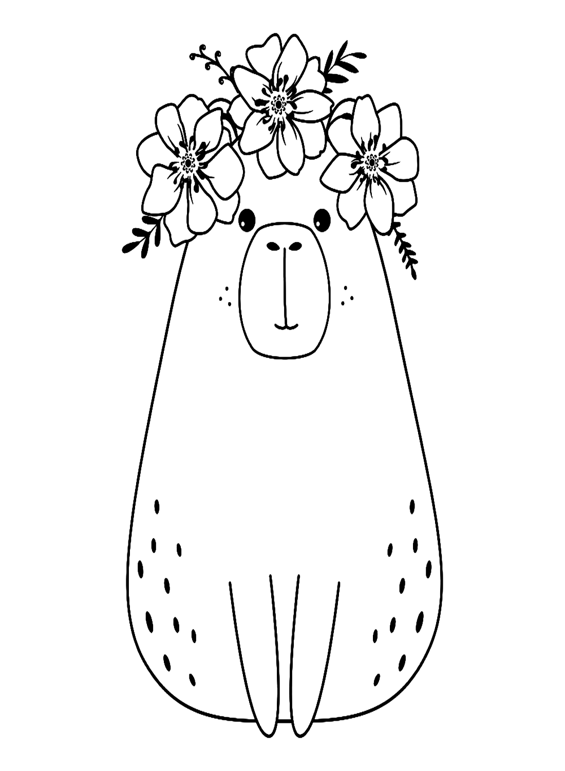 Desenhos de Capivara de Desenho Animado para Colorir e Imprimir 