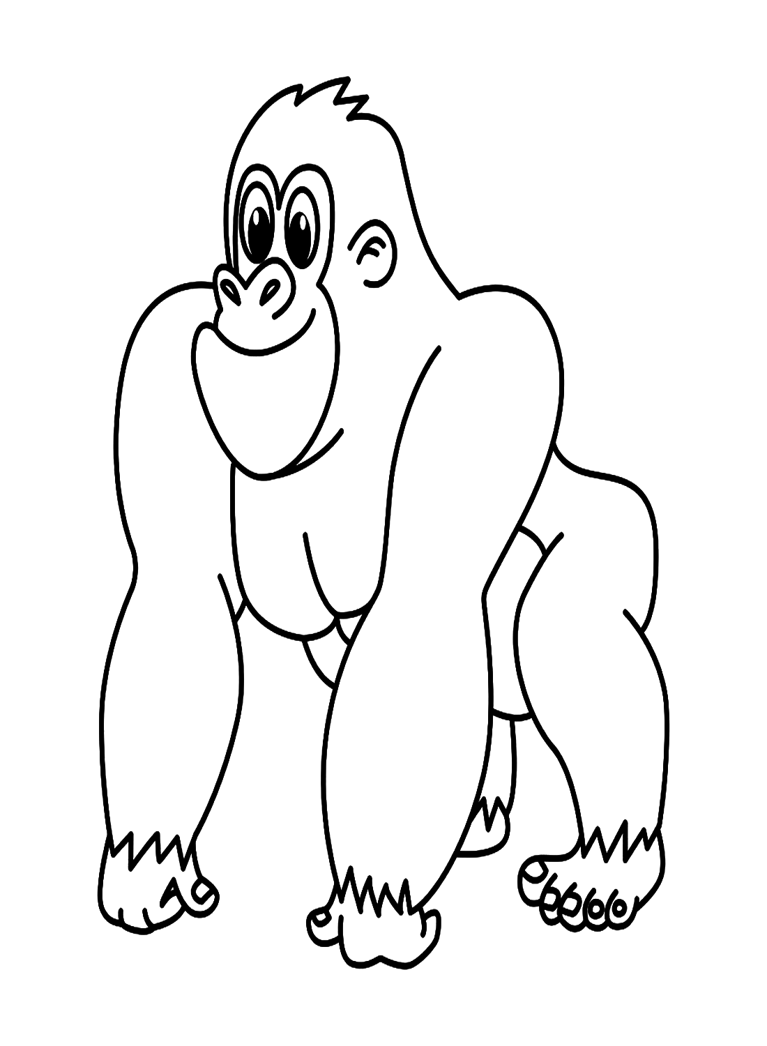 Simpatico cartone animato di Gorilla di Gorilla