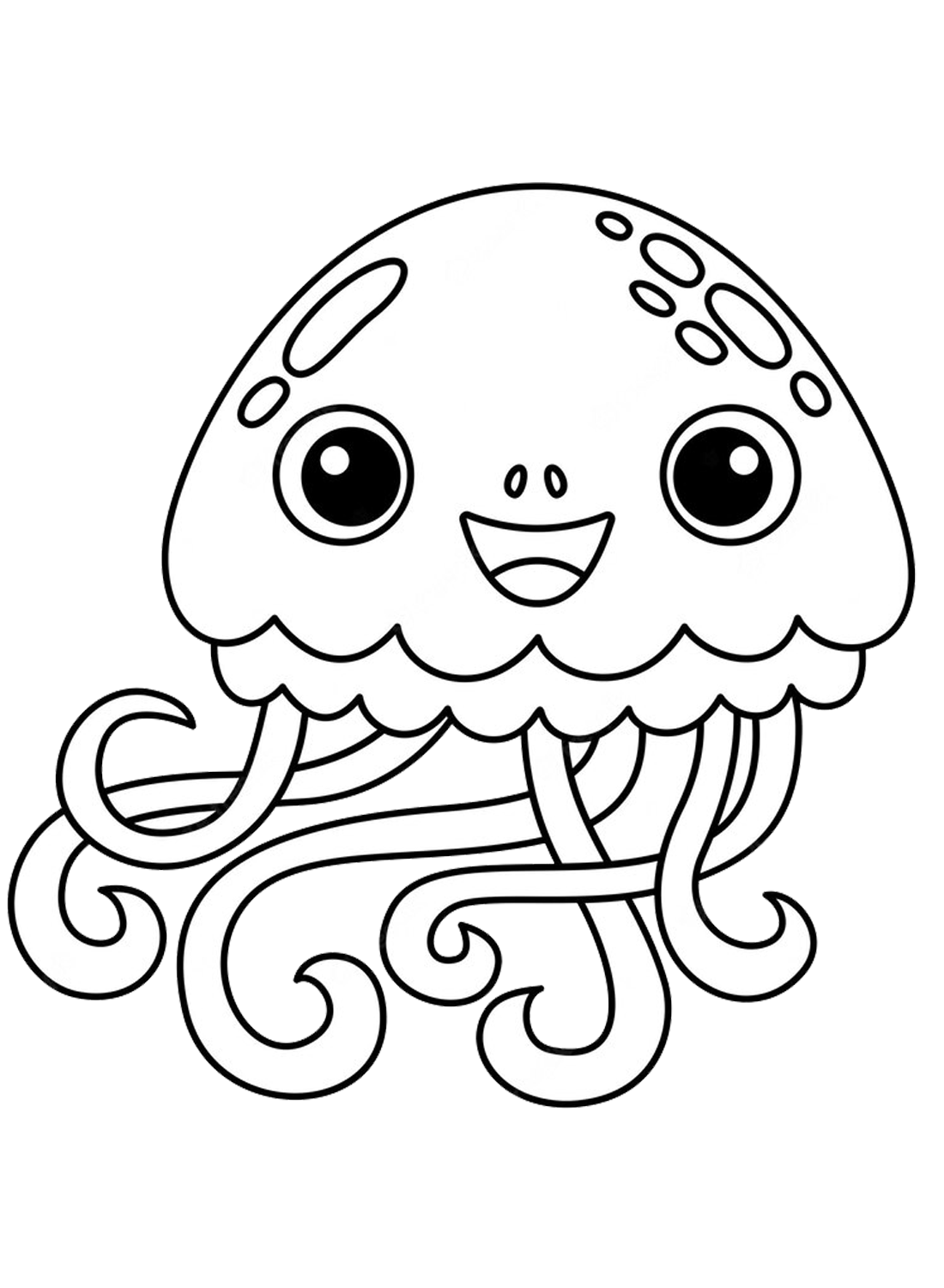 Cute jellyfish Coloring Page