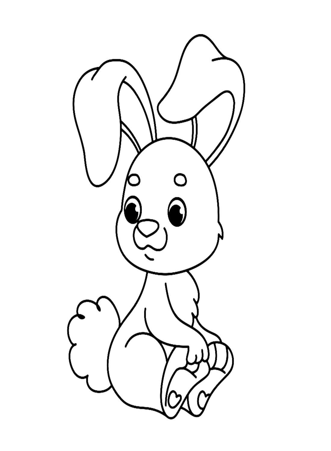 Cute Rabbit Is Sitting Coloring Page - Free Printable Coloring Pages