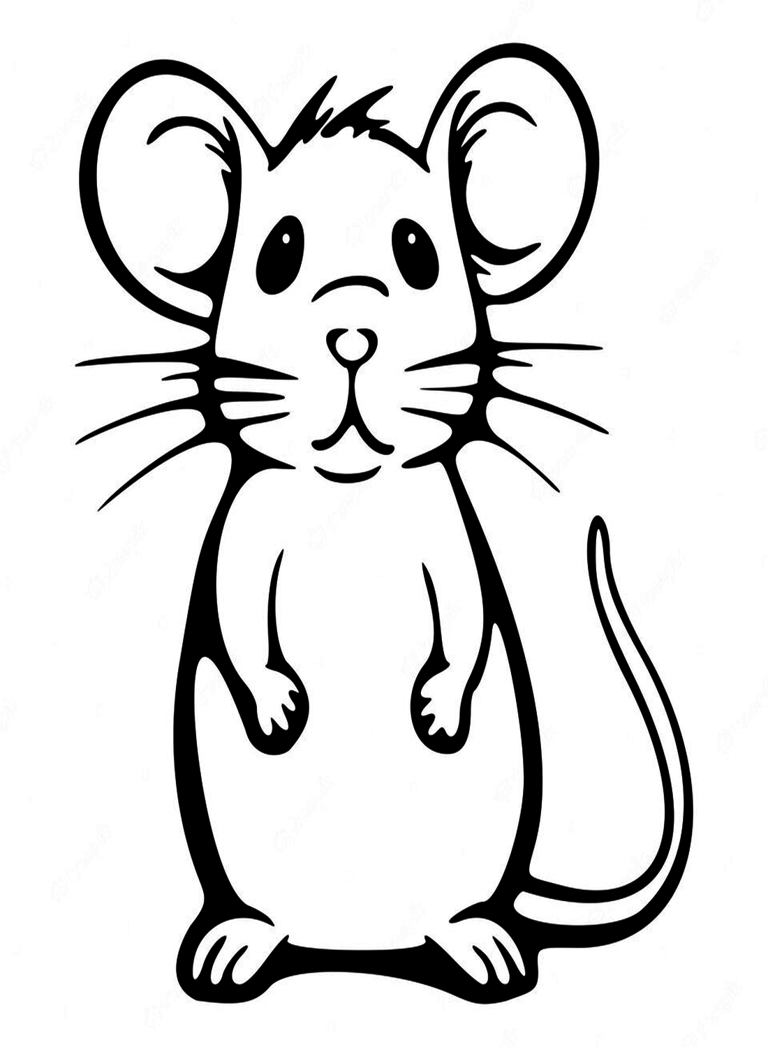 Cute Rat Coloring Page - Free Printable Coloring Pages