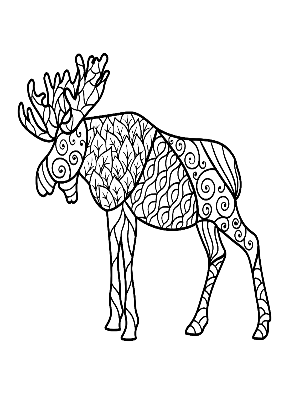 Alce in stile Zentangle di Elk