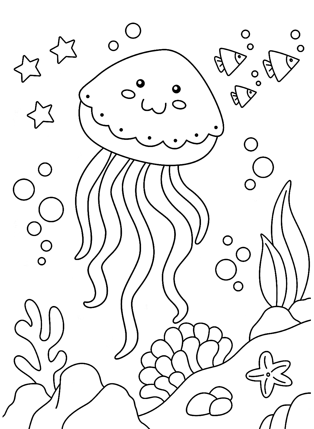 Free Jellyfish Coloring Page Free Printable Coloring Pages