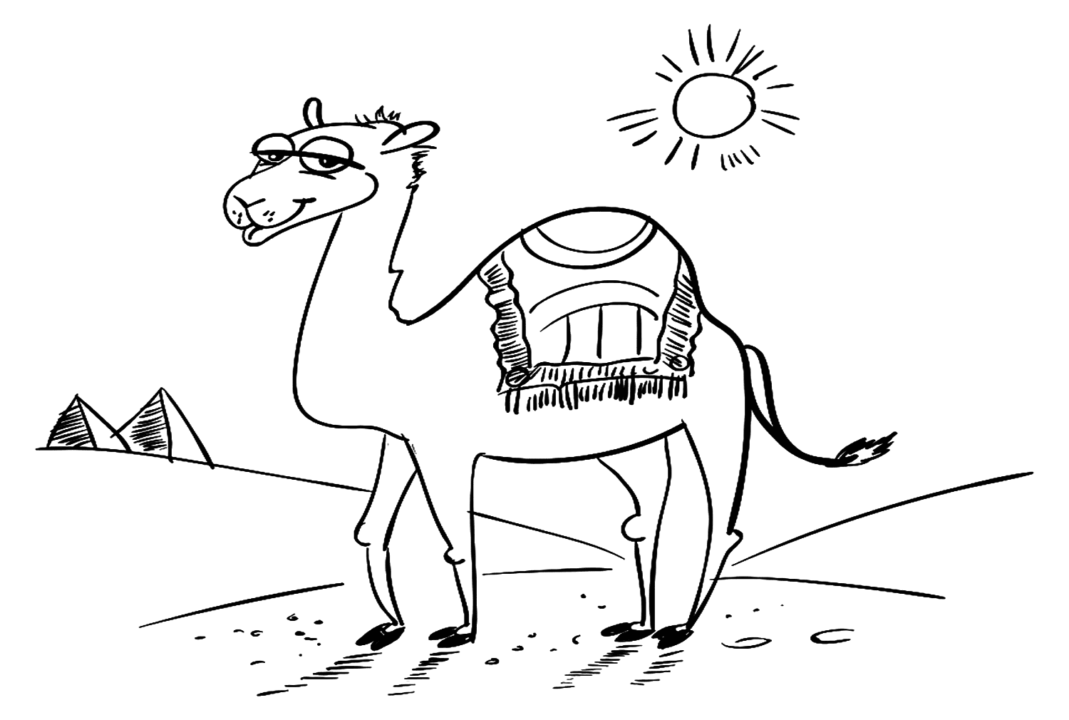 Lustiges Kamel in der Wüste von Camel