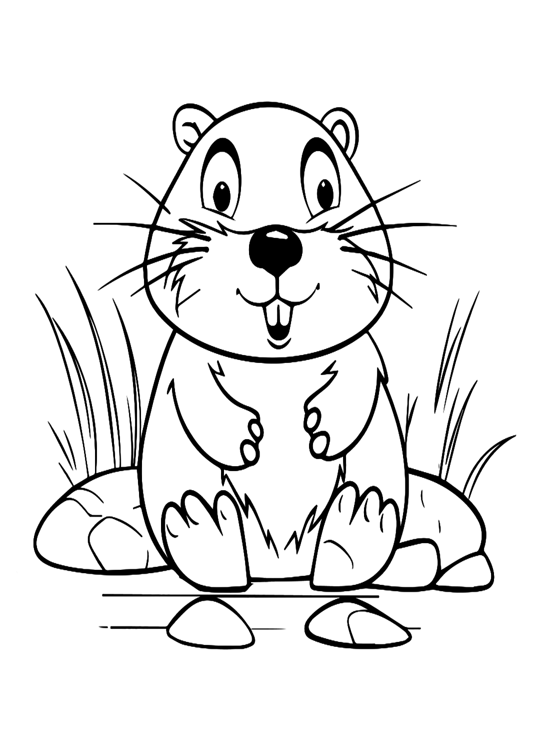 Guinea Pig Sitting On Ground Coloring Pages