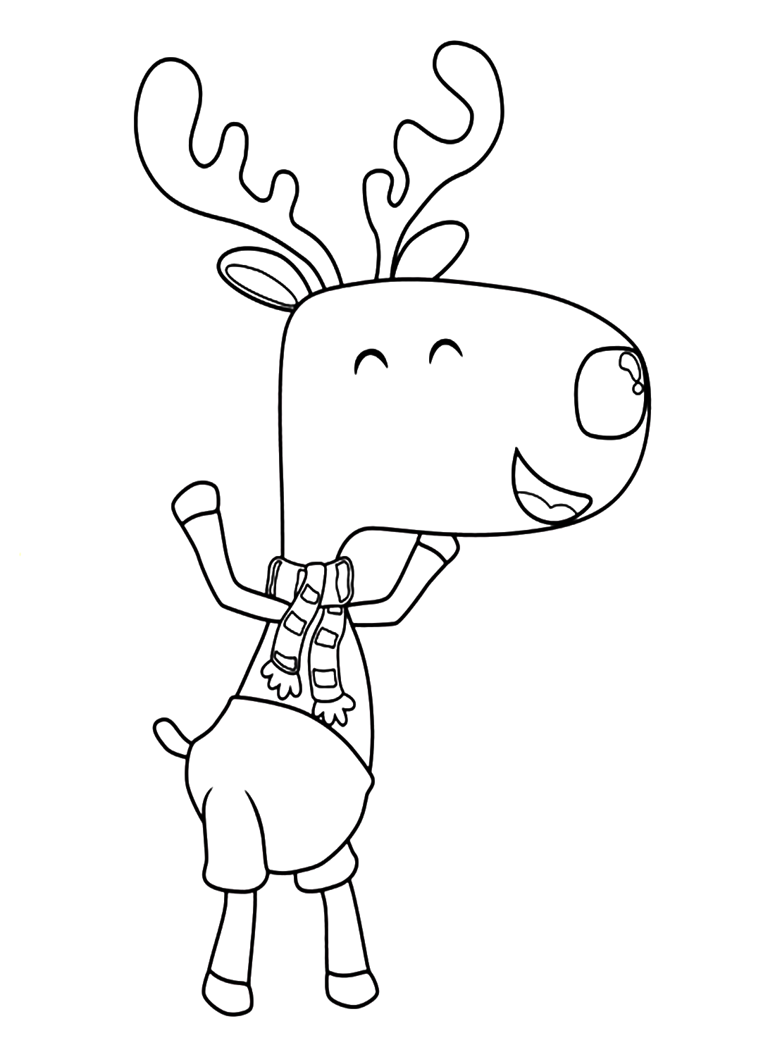 Personaje de dibujos animados de alce feliz de Elk