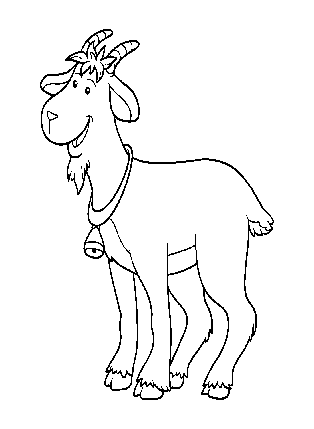 Happy Goat Coloring Pages