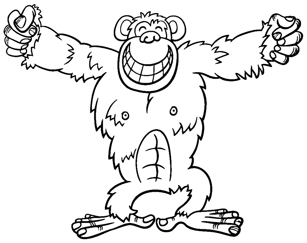 Personaggio dei cartoni animati felice di Gorilla di Gorilla