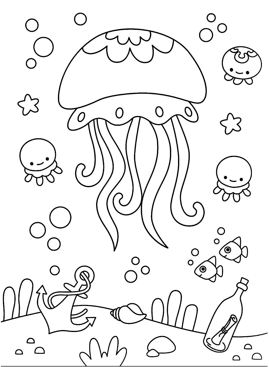 La méduse à colorier