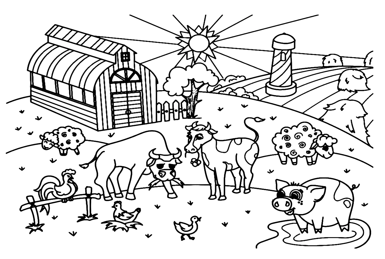Agneau dans un paysage de ferme d'agneau