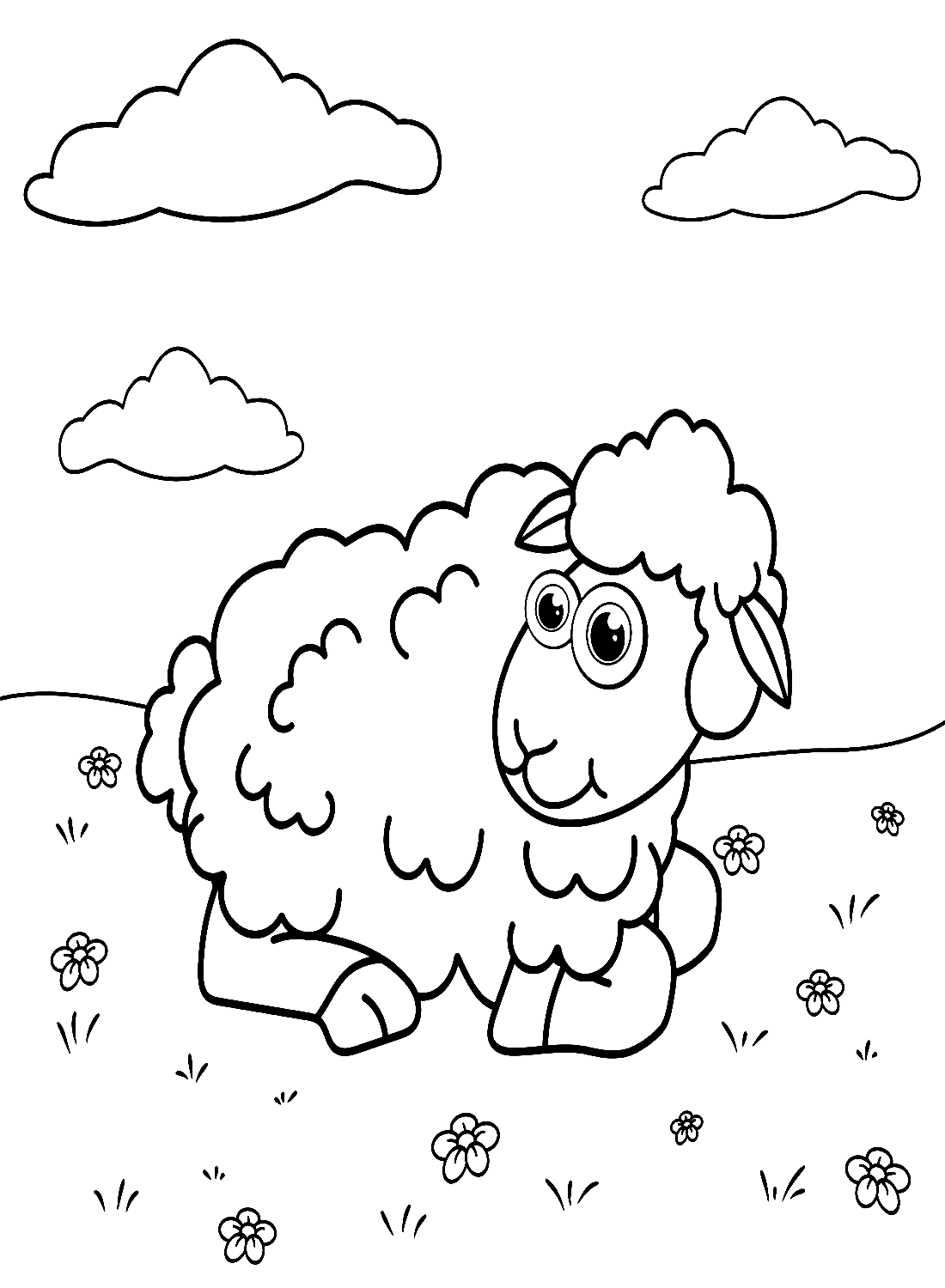 Agneau couché sur l'herbe de Lamb