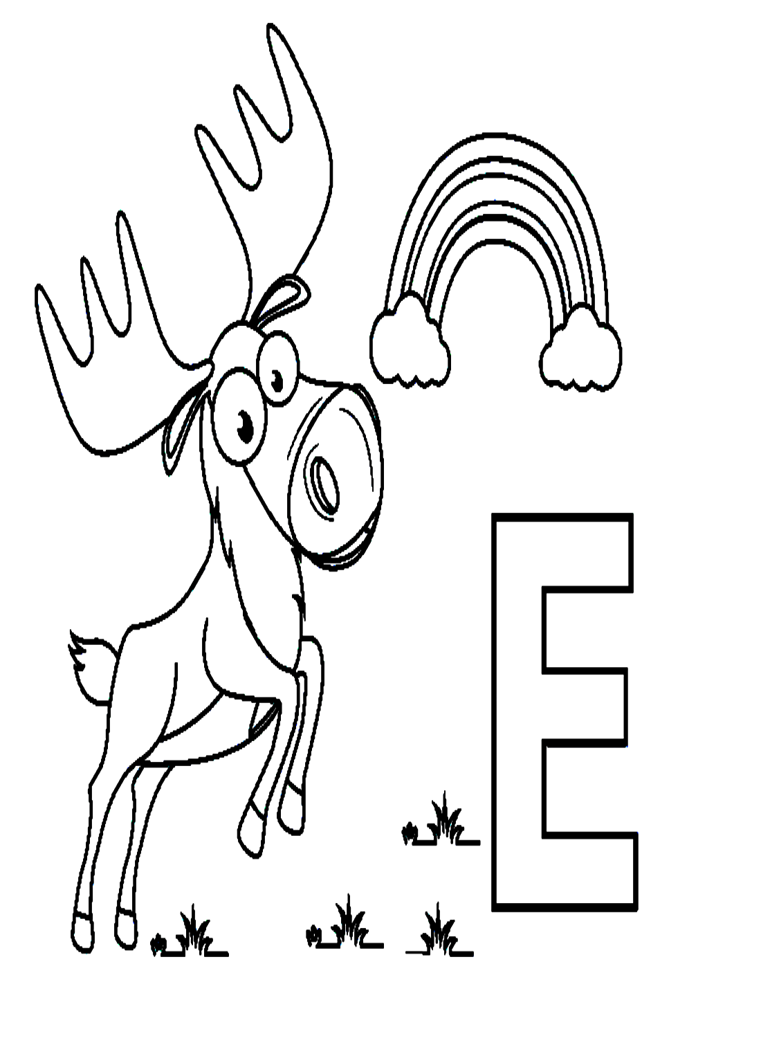 Letra E para alce de Elk