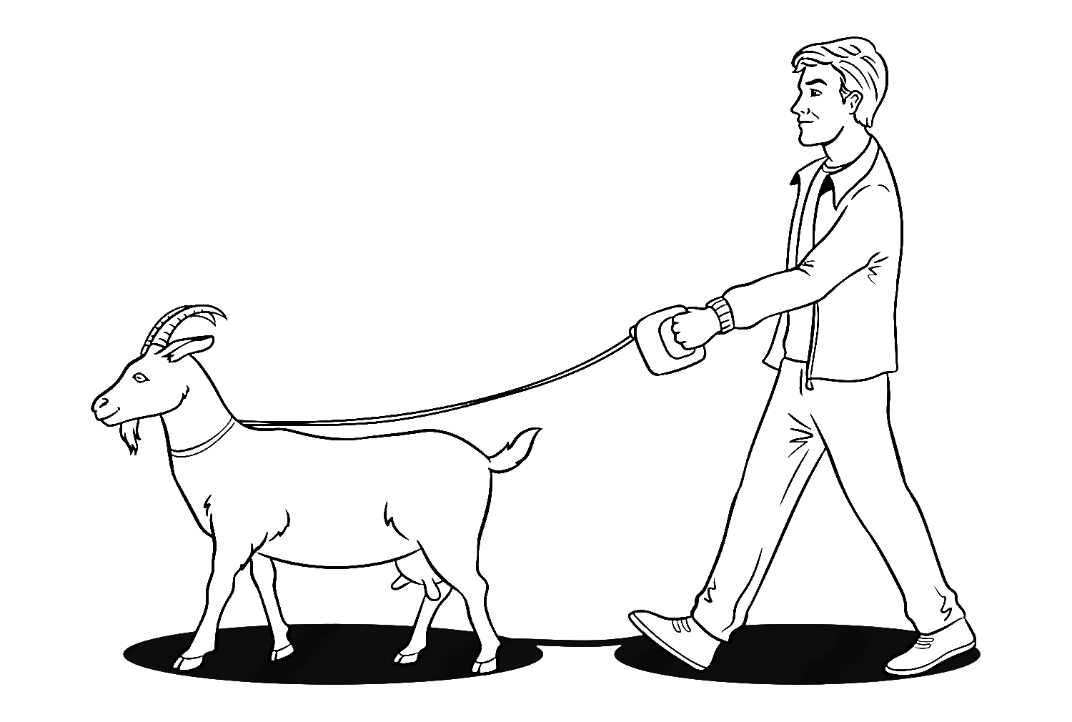 Man And Goat Pet Coloring Pages