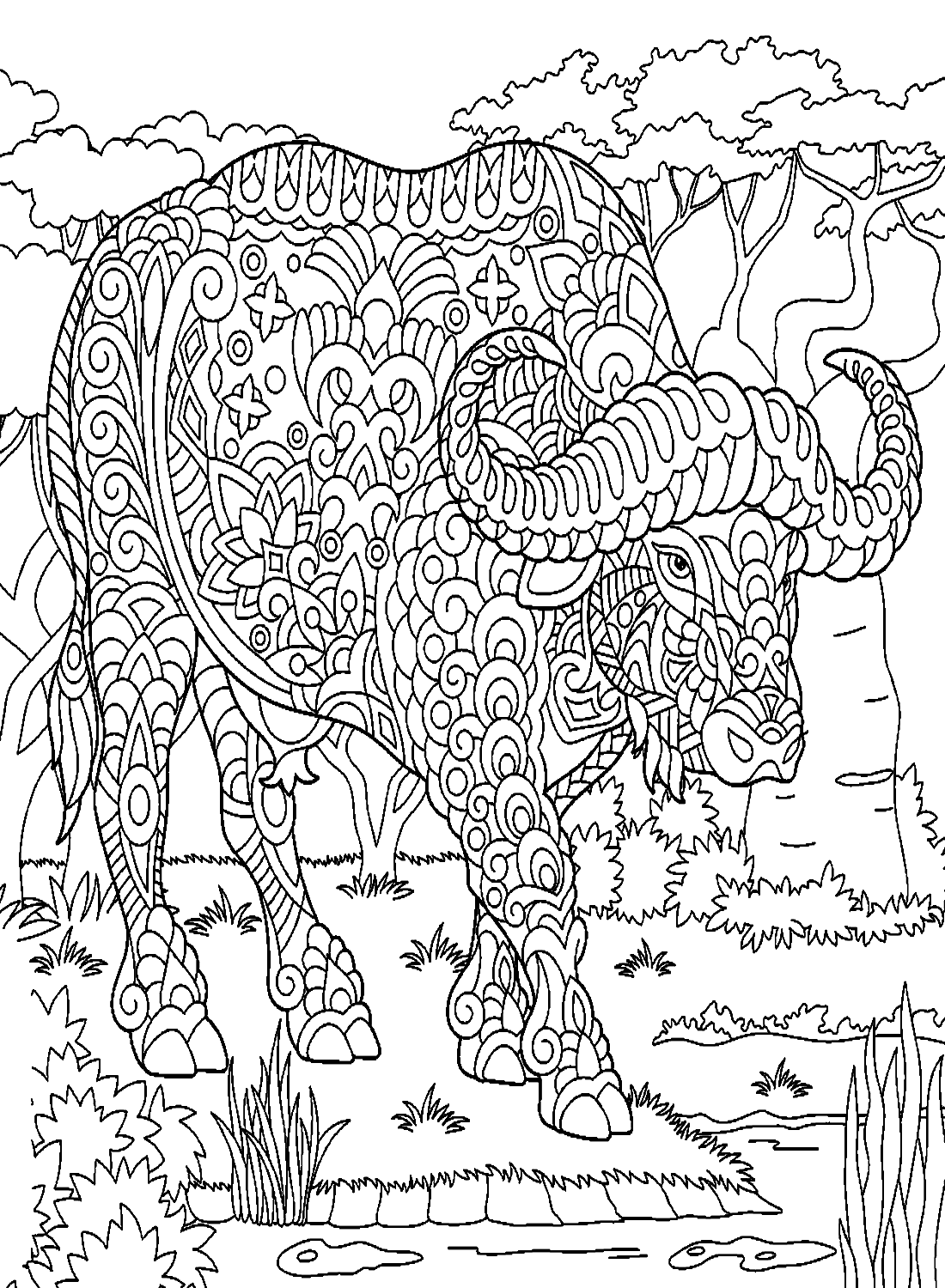 Mandala Bull na Floresta from Bull