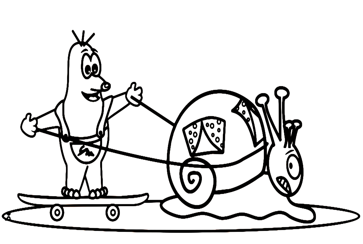 Personnages de dessins animés de taupe et d'escargot de Mole