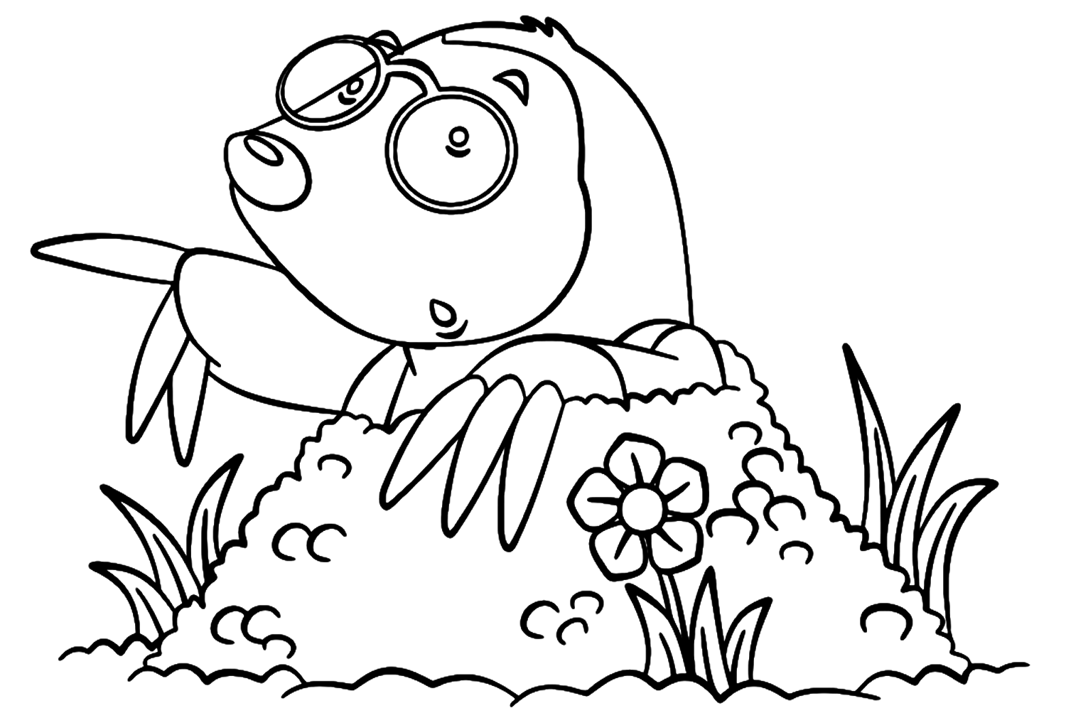 Taupe en style dessin animé de Mole