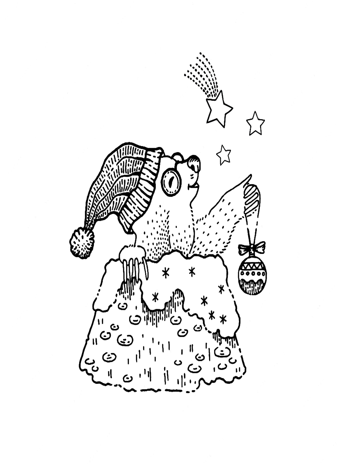 Taupe portant un chapeau de Noël de Mole