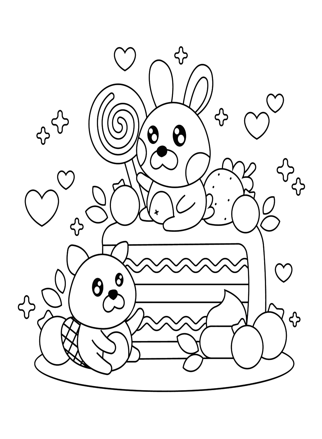 兔子和兔子蛋糕