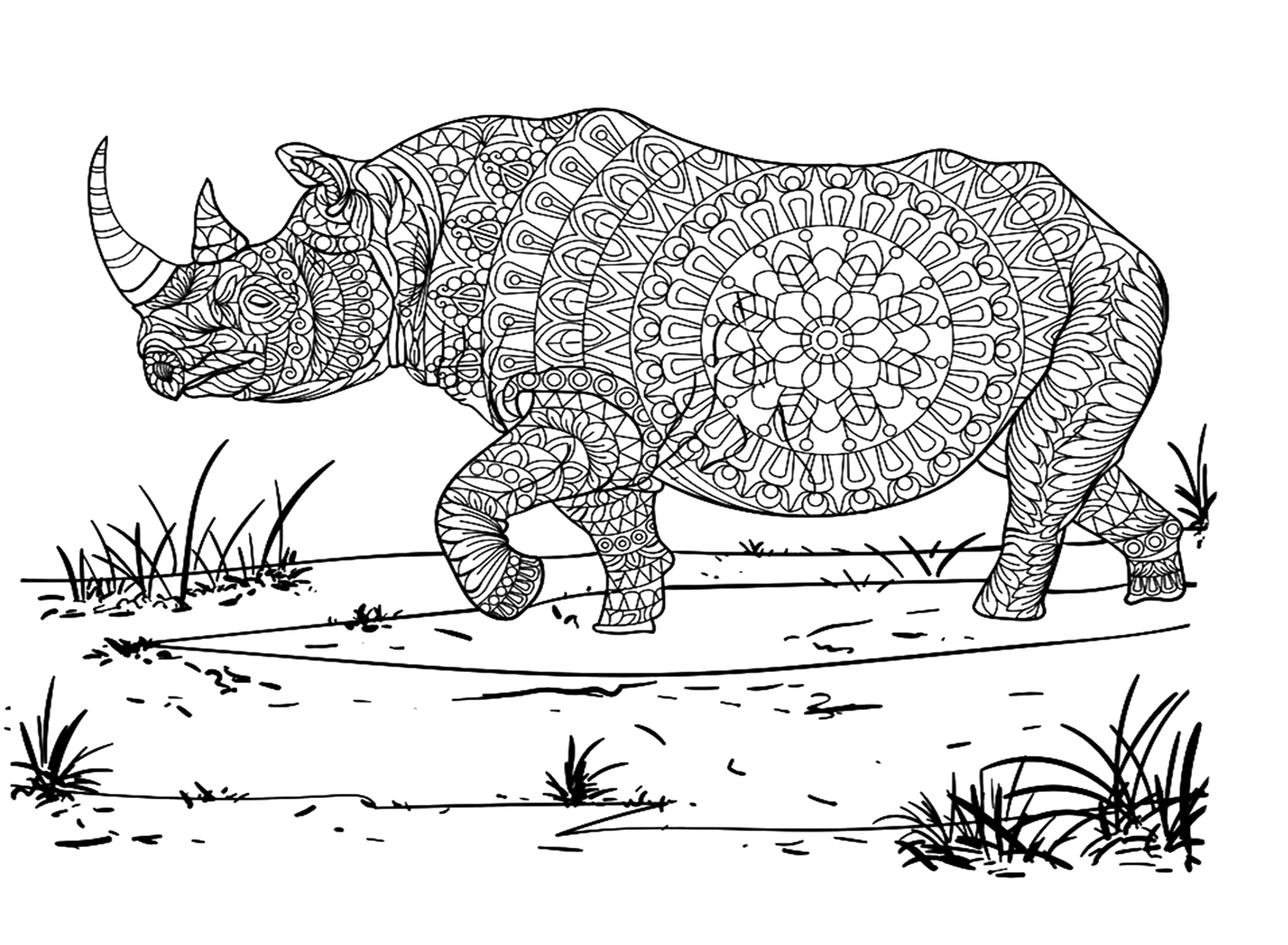Arte del Doodle de Rhino de Rhino