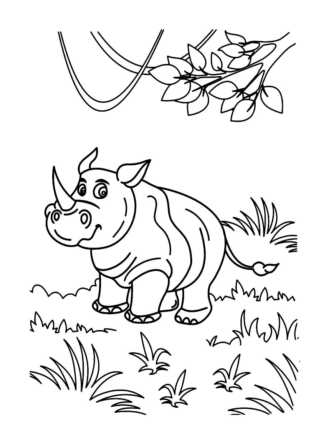 Rinoceronte sobre la hierba de Rhino