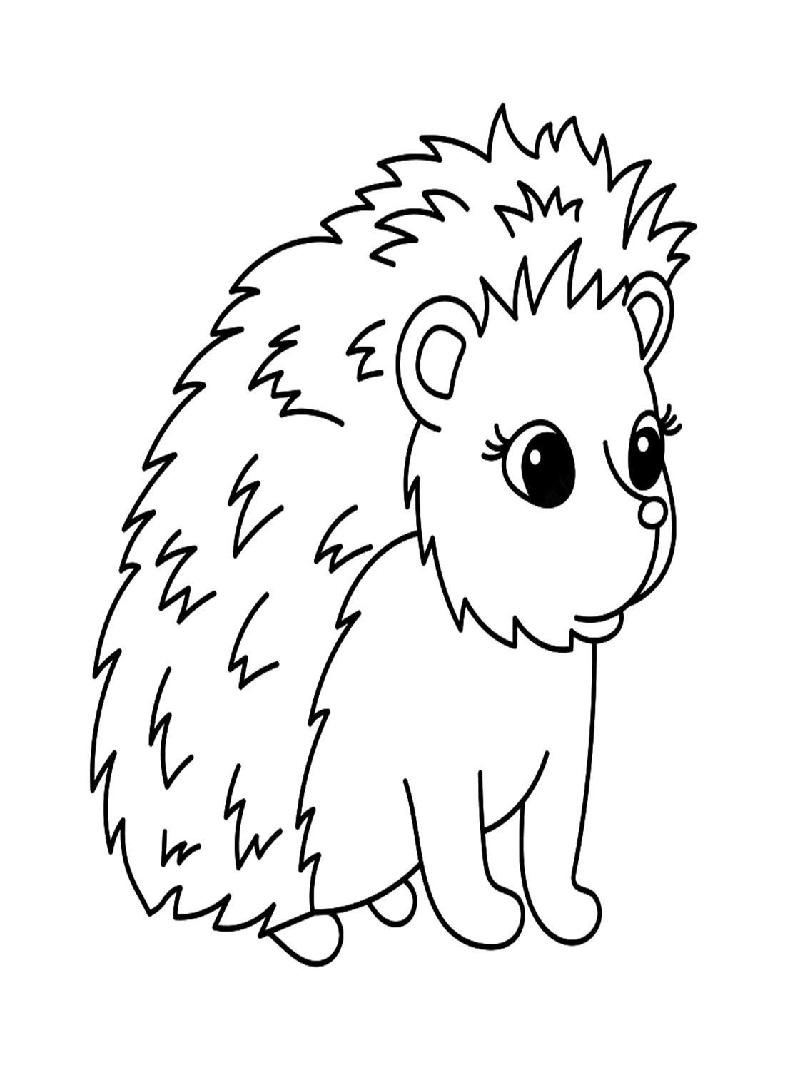 Sad Hedgehog Coloring Page - Free Printable Coloring Pages
