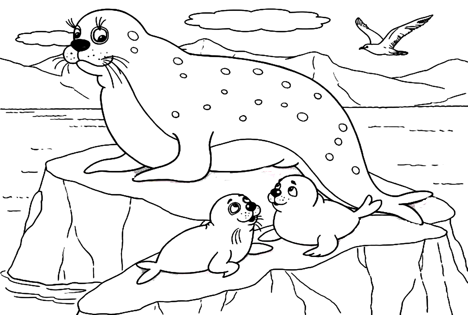 Zeehondenfamilie van Zeehond