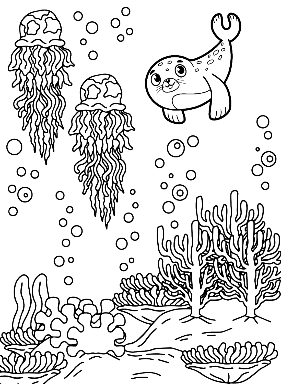 Zeehond onder zee van Seal
