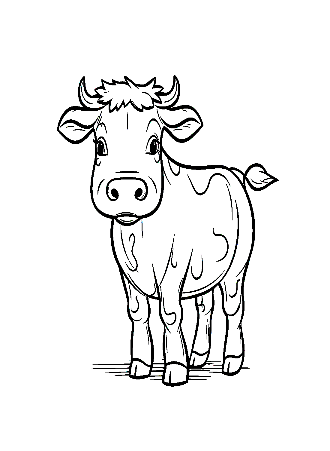 Simple Adorable Calf Coloring Page - Free Printable Coloring Pages