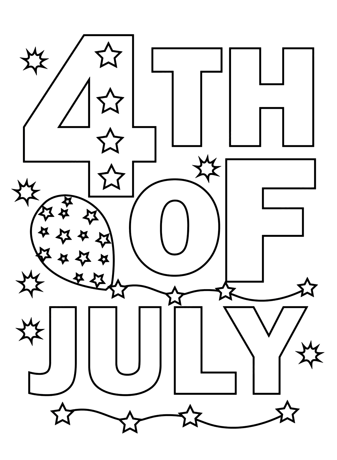 4th of July for Kids Coloring Page