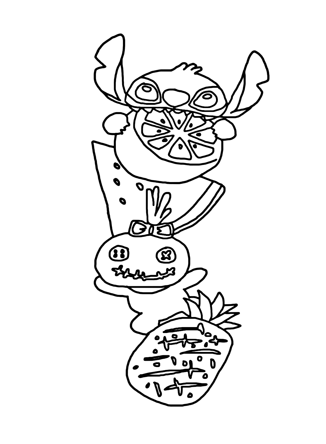 Adorable Cute Stitch Coloring Pages Coloring Page
