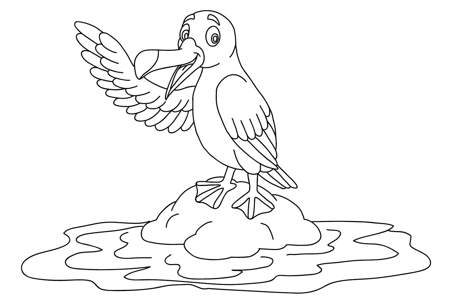 信天翁着色页 PNG 来自 Albatross