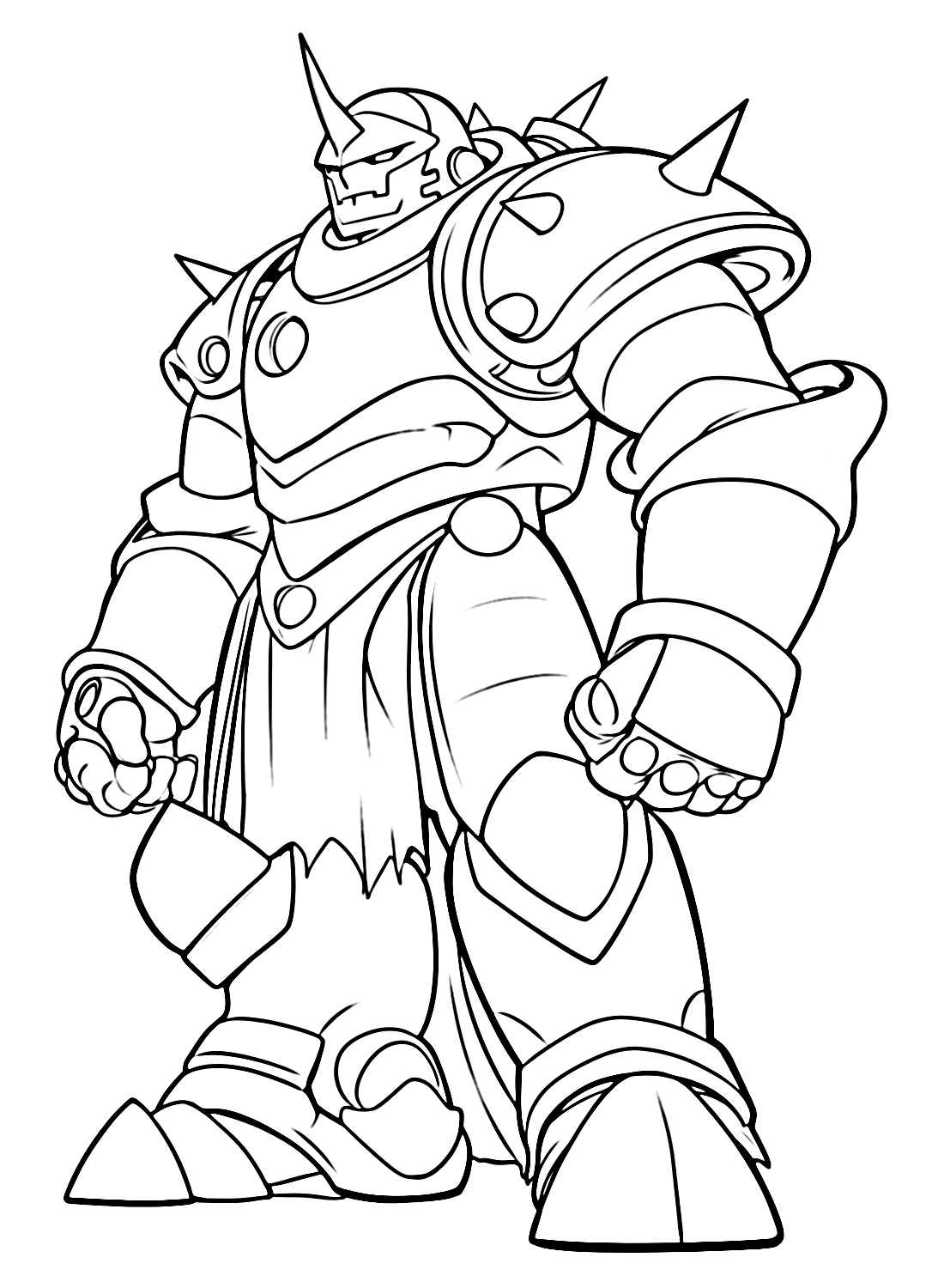 Alphonse in Fullmetal Armor Coloring Page