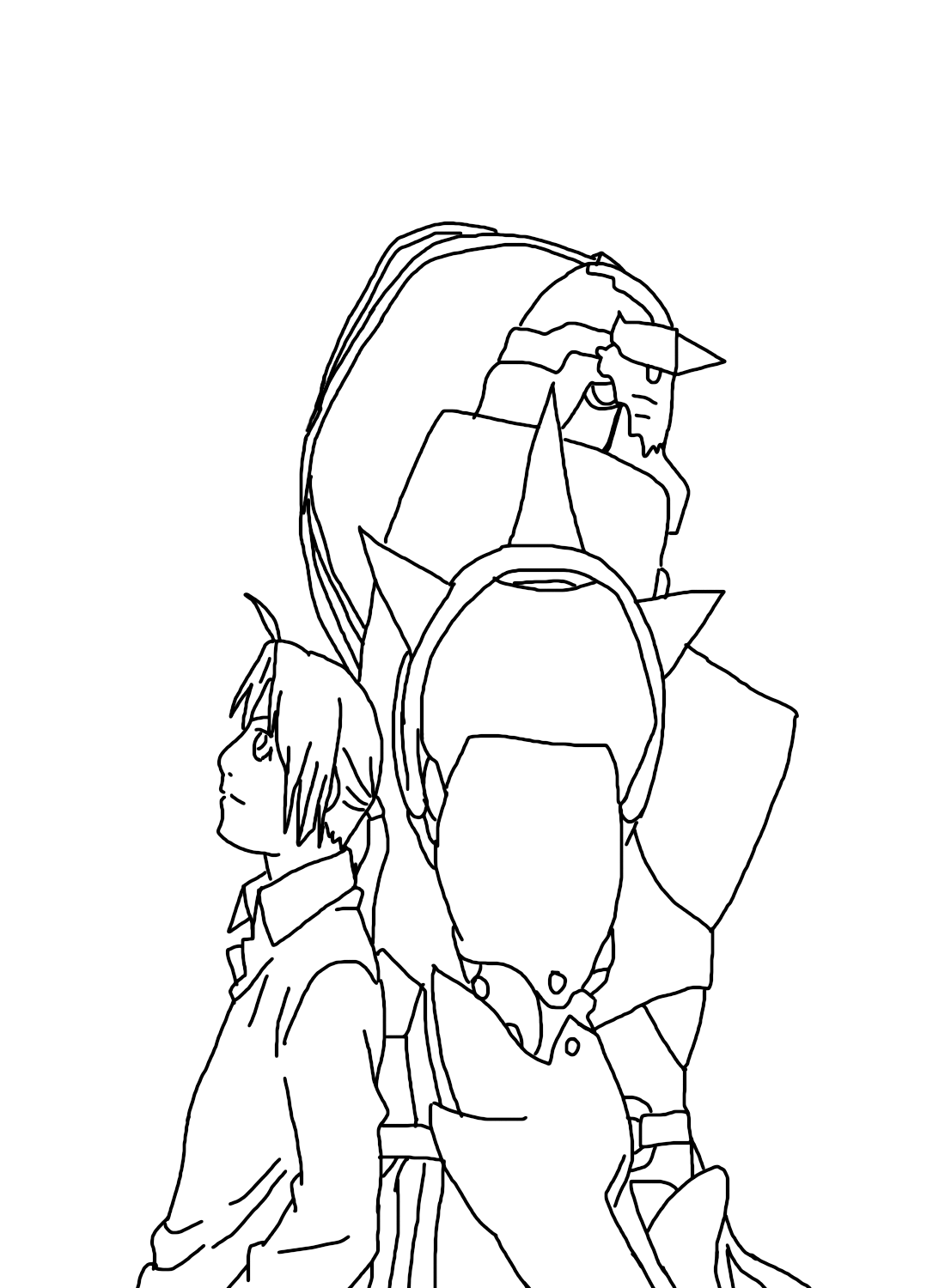 Alphonse with Edward Coloring Page from Alphonse Elric