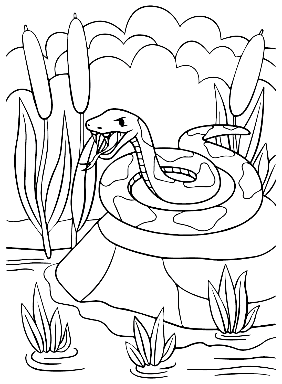 Página para colorir Anaconda para crianças da Anaconda