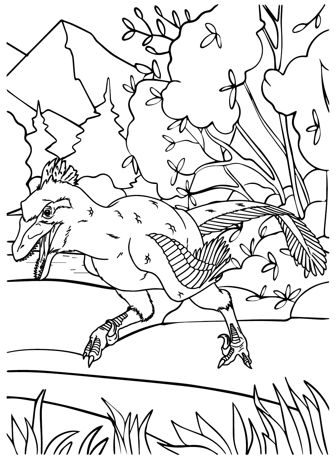 Dierlijke Utahraptor kleurplaat van Utahraptor