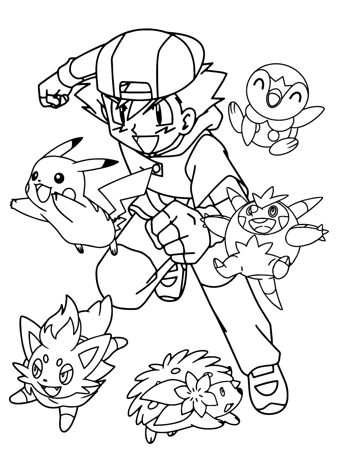 Ash Ketchum Coloring Pages to Drawing - Free Printable Coloring Pages