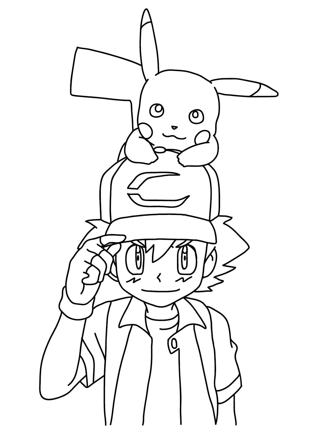 Ash Ketchum and Pikachu Coloring from Ash Ketchum