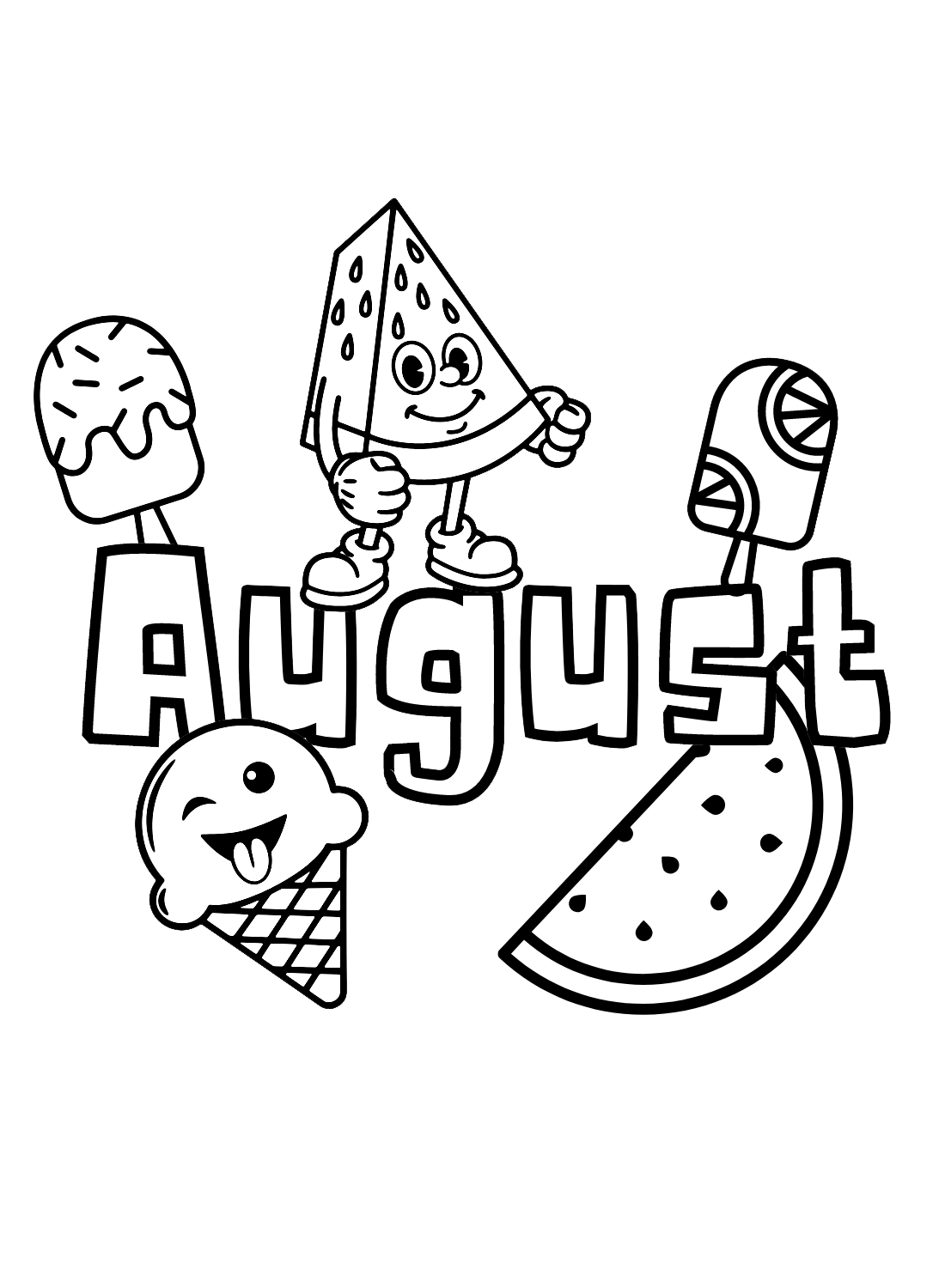 August Summer Coloring Pages
