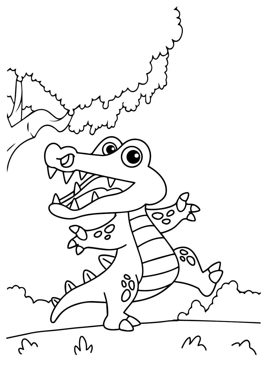 Baby Crocodile Coloring Page