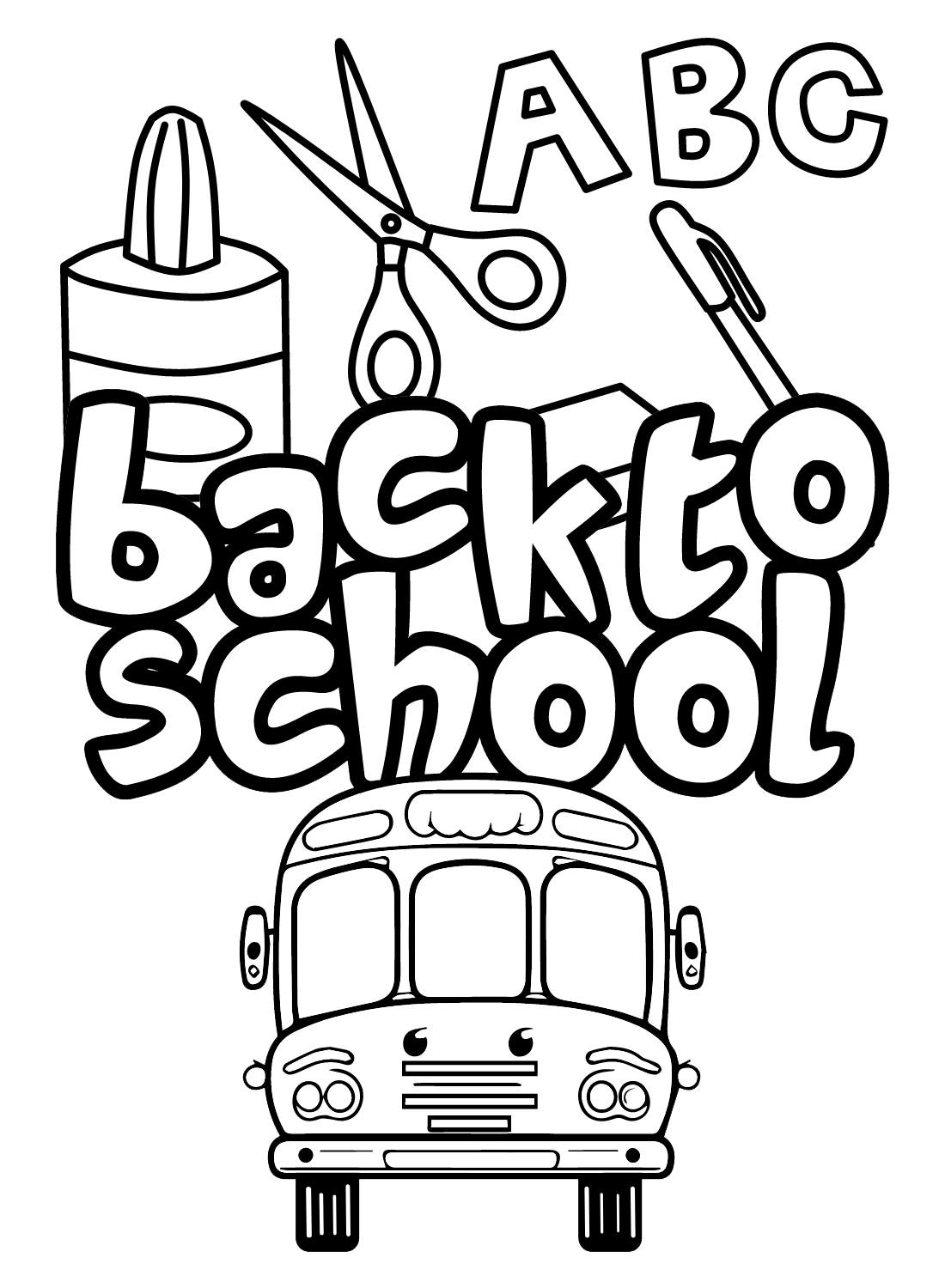 Back to School Coloring Page PDF