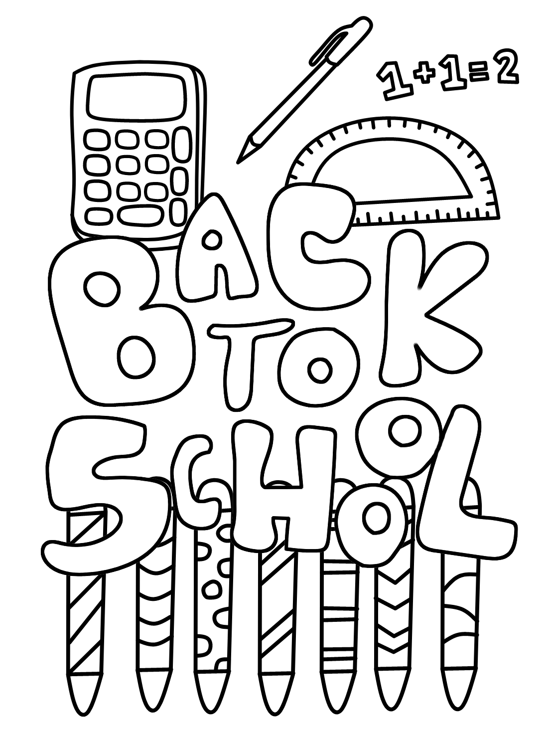 Back to School Coloring Page - Free Printable Coloring Pages