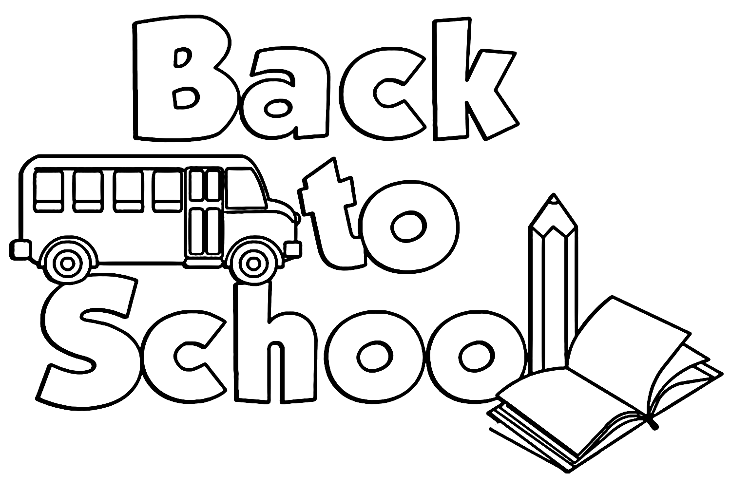 Back to School Image to Color - Free Printable Coloring Pages