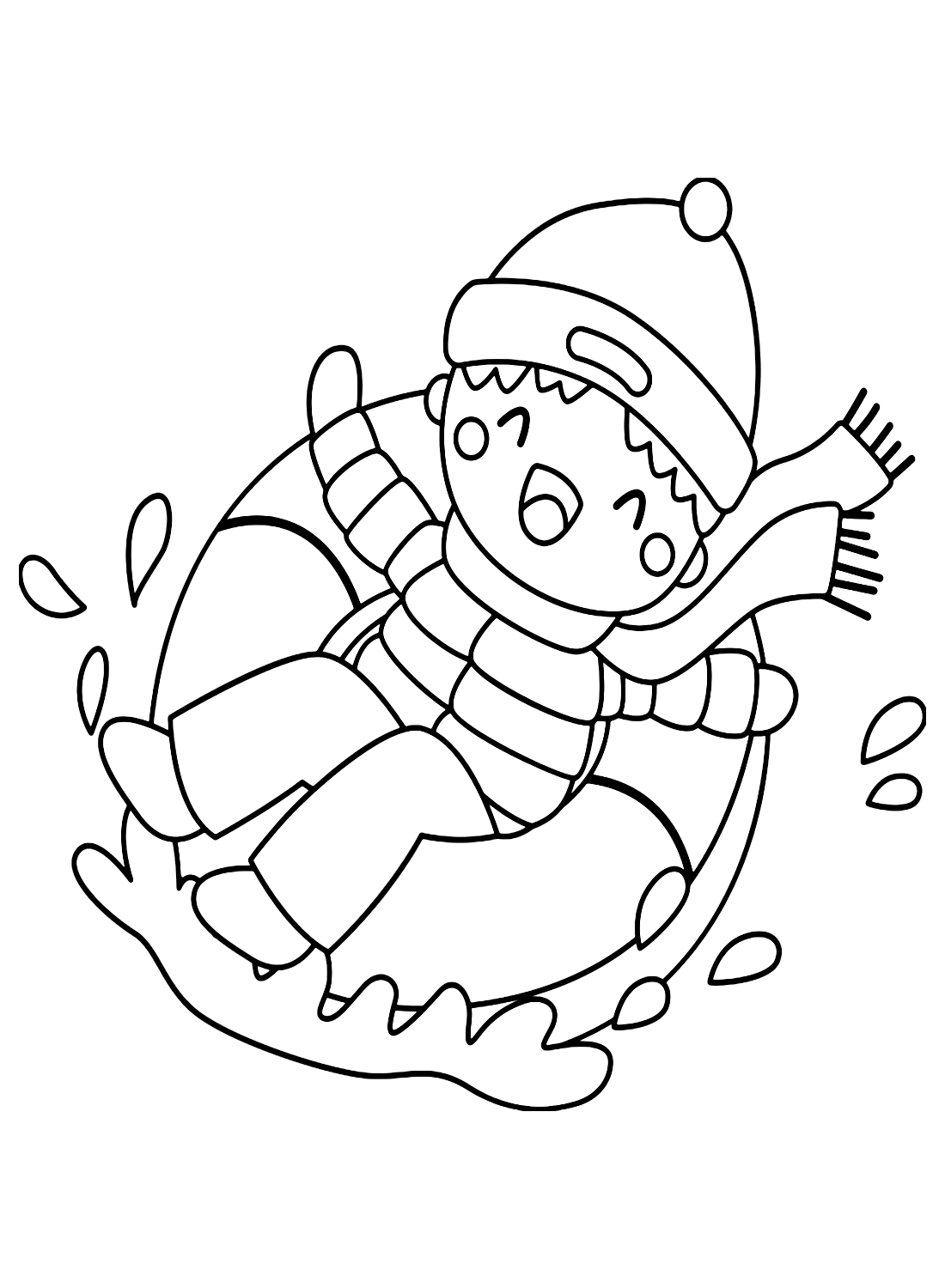 Boy Playing Winter Sports Coloring Page - Free Printable Coloring Pages