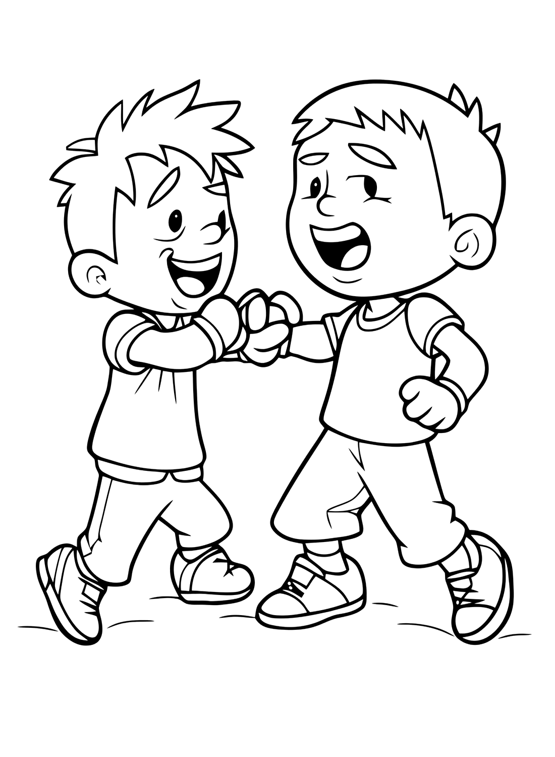 Dibujos para colorear de la amistad de los niños de la amistad