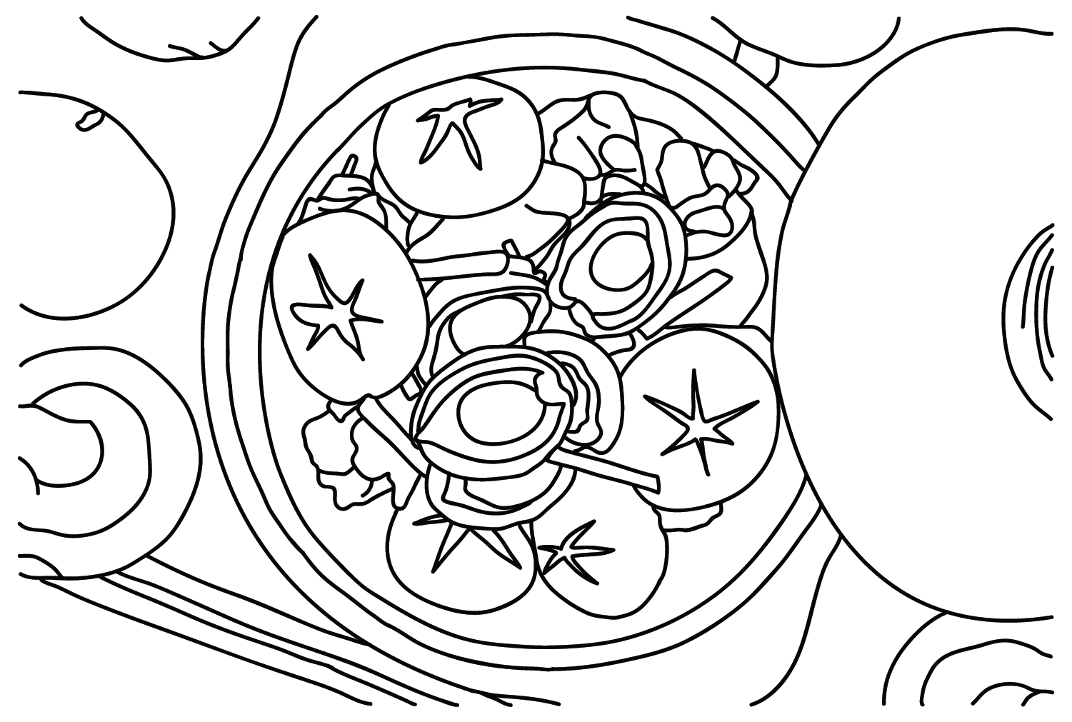 Braised Abalone Coloring Page from Animals
