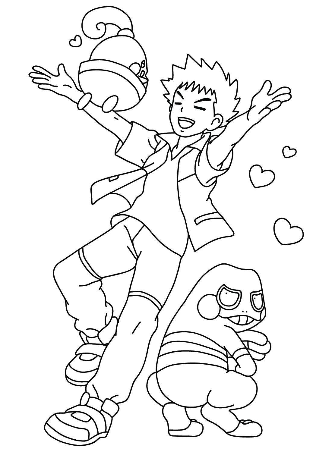 Brock Coloring Page Free from Brock