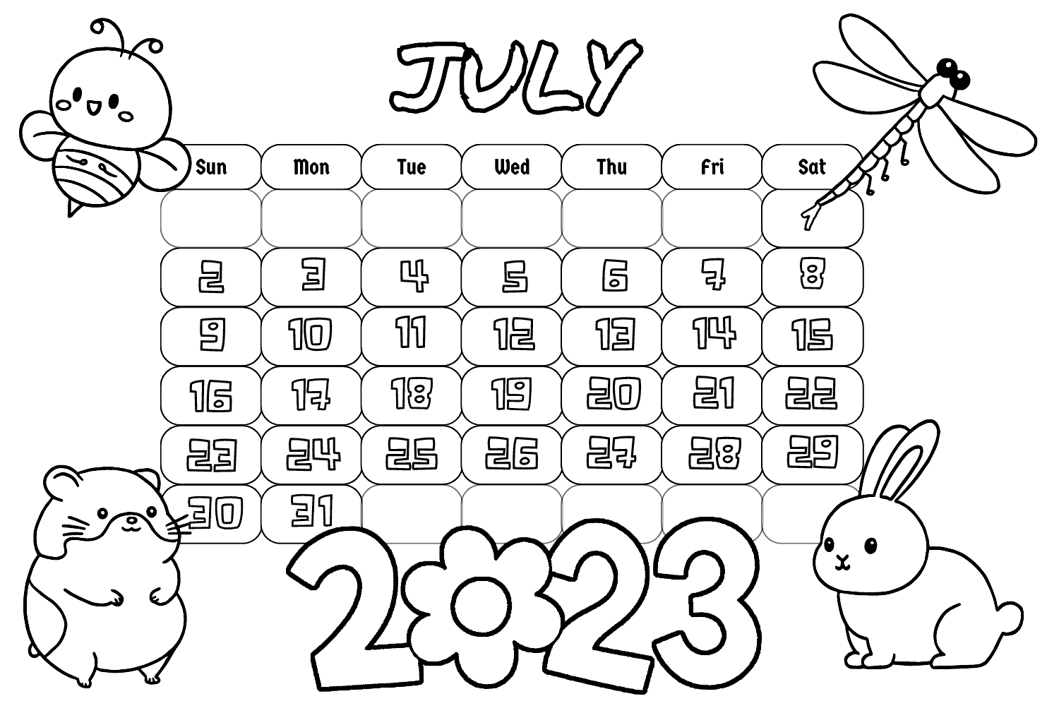 Календарь 2023 июль с июля